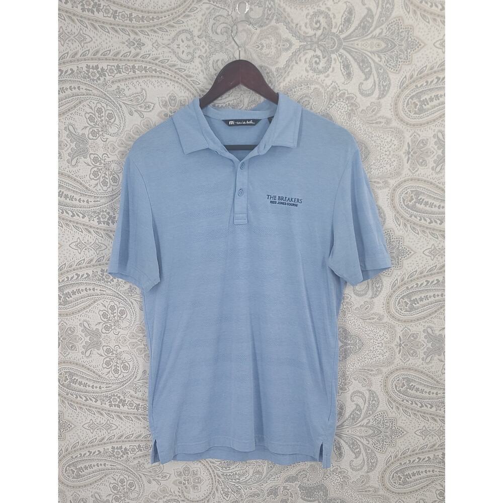 Travis Mathew The Breakers Rees jones Course men's blue golf polo size Small